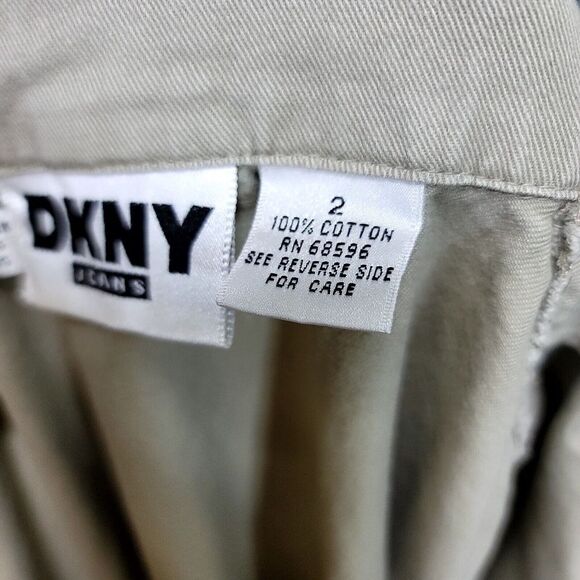 Vintage 90s DKNY Jeans Womens 2 Khaki Denim Wrap‎ Long Sleeve Shirt Dress - Picture 10 of 10